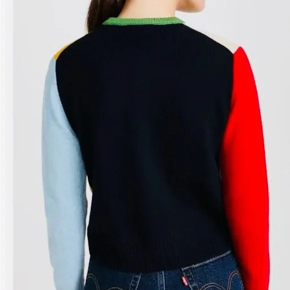 Alex Mill Colorblock Cardigan - Red, Cream, Yellow, Blue, Green - Picture 5 of 7